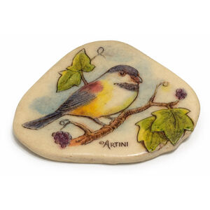 Vintage Artini Hand Painted Bird Wall Plaque Cottagecore Nature Decor
